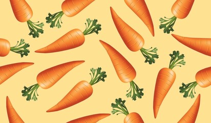 Wall Mural - Carrot vegetables pattern background vector design