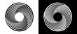 © Mykola Mazuryk - Abstract background with lines in circle. Art design spiral as logo or icon. A black figure on a white background and an equally white figure on the black side.