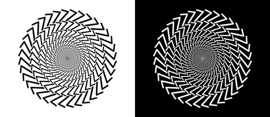 Aufkleber - Modern abstract background. Round logo. Design element or icon. Black shape on a white background and the same white shape on the black side.