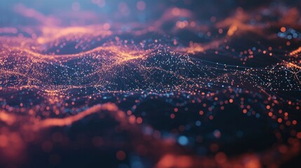 Poster - Abstract Digital Landscape: Network Connections and Data Visualization