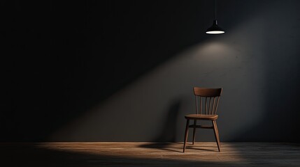 Leinwandbilder - A dark room with muted lighting and a blank wall offers an ideal mockup background for creative use.