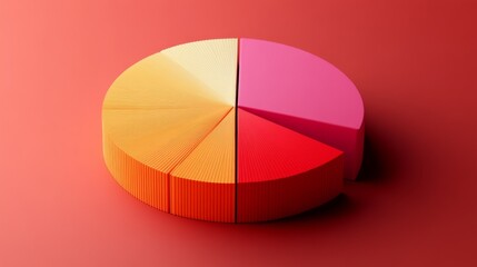 Aufkleber - A creative D pie chart with animated effects, displaying vibrant colors and smooth transitions between segments, emphasizing the dynamic nature of financial analysis.