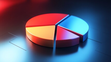 Poster - a detailed d pie chart illustrating market share distribution, with textured segments and a light re