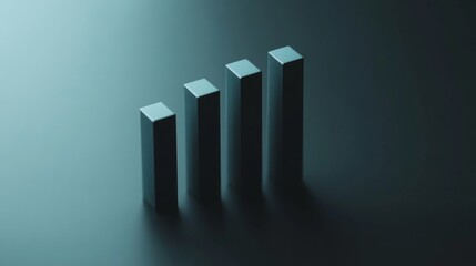 Poster - A high-contrast D bar chart illustrating revenue growth, with sharp edges and a glossy finish, drawing attention to the financial performance over time.