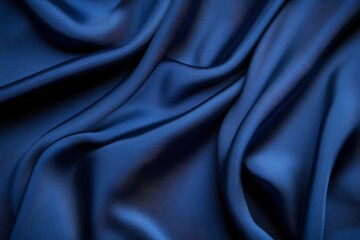 Aufkleber - Soft, fluid waves create a calming aesthetic in rich navy blue, perfect for branding spaces or evoking a serene atmosphere, with ample copy space available