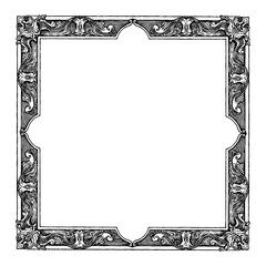 Wall Mural - roman style ornamental decorative detailed frame black and white outline line art drawing