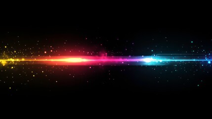 Poster - Abstract vibrant light streaks on black background.
