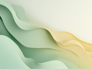 Wall Mural - Abstract Green And Yellow Wave Pattern Background