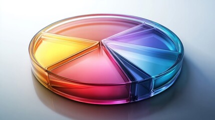 Poster - A visually appealing D pie chart featuring interactive segments, where colors change upon hovering, symbolizing a modern approach to data representation.