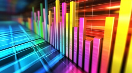 Poster - A visually striking D bar graph displaying comparative data, with layered bars in different colors, creating a sense of depth and complexity in financial analysis.