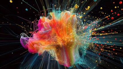 Poster - A vibrant explosion of colors and shapes, creating an abstract visual experience