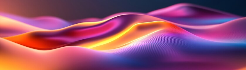 Poster - Vibrant abstract waves in rich colors create a dynamic and fluid visual experience.
