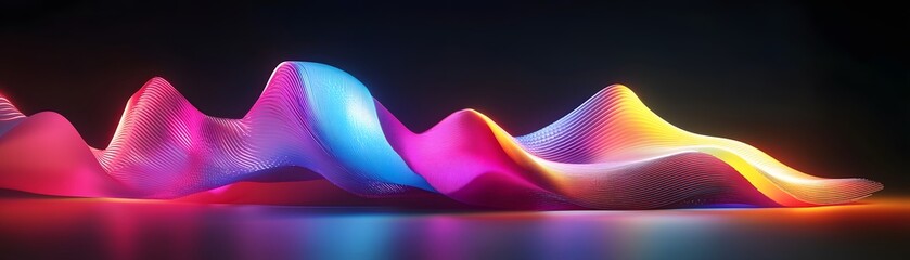 Poster - Vibrant waves of color and light create an abstract visual experience.