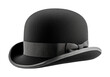 ©  Dreamy Shots - Elegant black bowler hat on high fidelity fashion studio minimalist concept isolated on transparent background png