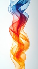 Wall Mural - Colorful Swirling Smoke Against a White Background - Abstract Art for Creative Design