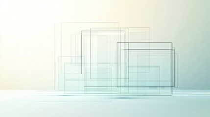 Poster - professional wireframe with clean edges and soft shadows on light gradient background leaving plenty of copy space
