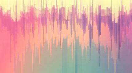 Poster - Abstract pastel color gradient background with vertical lines and blurred effect.
