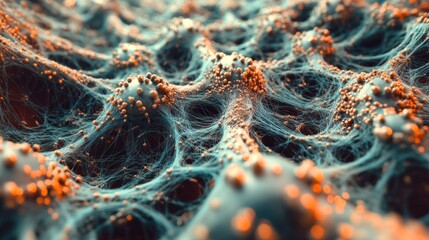 Intricate Network A Microscopic View of Interconnected Spheres and Filaments
