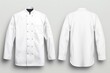 © Mykola - Blank White Chef Jacket Mockup with Buttons, Front View: Cook in Uniform for Eateries and Restaurants (AR 3:2)