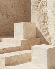 Poster - Minimalist multiangle product showcase urban studio commercial bright environment elevated perspective