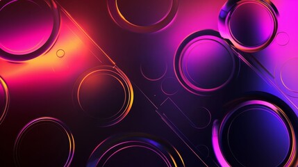 Poster - Circles on gradients color background.