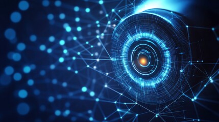 Fototapete - Advanced Detection Technology with Glowing Effects
