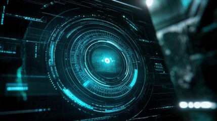 Fototapete - Abstract Tech Background with Encryption Elements
