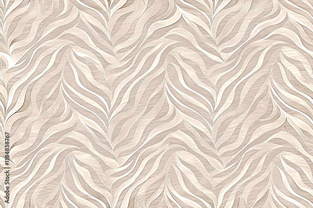 Elegant beige wavy pattern design. Stock Illustration | Adobe Stock