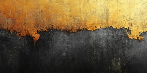 Poster - Unique texture of metallic gold and dark surface creates striking contrast in modern design