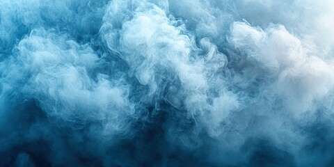 Poster - Soft, swirling blue and white clouds create a calming atmosphere in the sky during a tranquil afternoon