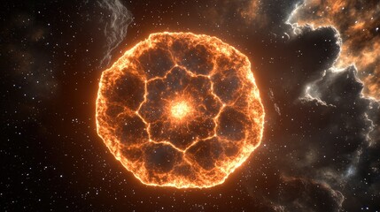 Poster - Cosmic explosion event deep space digital art stellar environment galactic viewpoint abstract concept