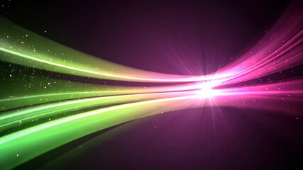 Wall Mural - abstract glowing light trails, pink and green cosmic nebula, starry night galaxy background