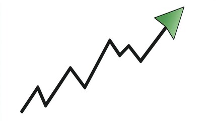 Fototapete - Upward trending line graph showing progress and growth.