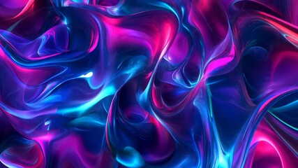 Wall Mural - Abstract Liquid Neon Swirls: Vibrant Pink and Blue Hues