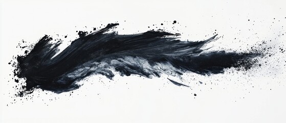 Wall Mural - Abstract Brushstroke Art with Dynamic Black and White Movement for Modern Creative Displays