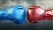 © AI Studio - Red and Blue Boxing Gloves Colliding with White Light on Black Background