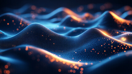 Poster - Waves of light and texture create a mesmerizing visual experience in a digital landscape