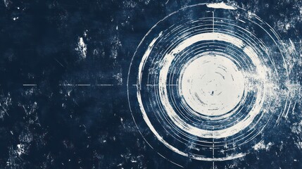 Poster - Abstract concentric circles grunge texture background design.