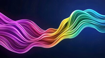 Poster - Vibrant, flowing waves of color create a dynamic visual effect against a dark background, evoking a sense of movement and energy.