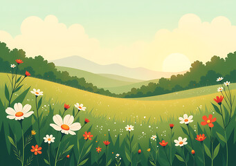 wildflowers bloom warm summer evenings serene green meadows lush beauty surrounding