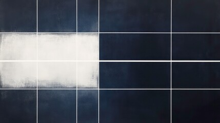 Poster - Abstract dark blue grid background with a central white rectangle.