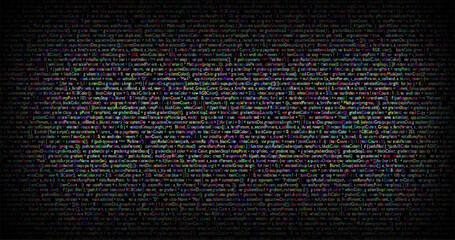 Fototapete - Desktop source code and technology background, Developer or programer with coding and programming, Wallpaper by Computer language and source code, Computer virus and Malware attack.