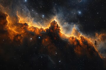 Wall Mural - spectacular deep space photography of twinkling stars and nebula clusters in dark night sky with stu