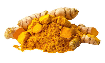 Turmeric curcuma powder isolated on white background