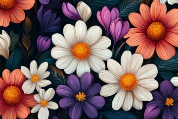 Poster - Vibrant floral arrangement creating a captivating natural backdrop