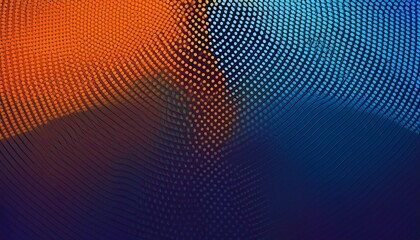 Wall Mural - orange dot blue on dark gradient background generative ai