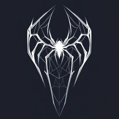 Poster - A striking white spider emblem against a dark background, showcasing intricate details and sharp lines.