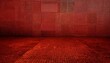 © Samantha - red perspective room for advertising stamp concrete floor with red and brown mosaic tiles wall at background both in grid pattern red backdrop space for displayed product brown backdrop