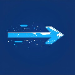 Poster - Dynamic blue arrow illustration on a deep blue background, symbolizing progress and direction.
