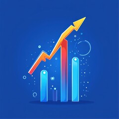 Poster - Colorful upward trend graph representing growth and success in a modern style.